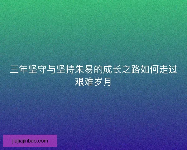 三年坚守与坚持朱易的成长之路如何走过艰难岁月